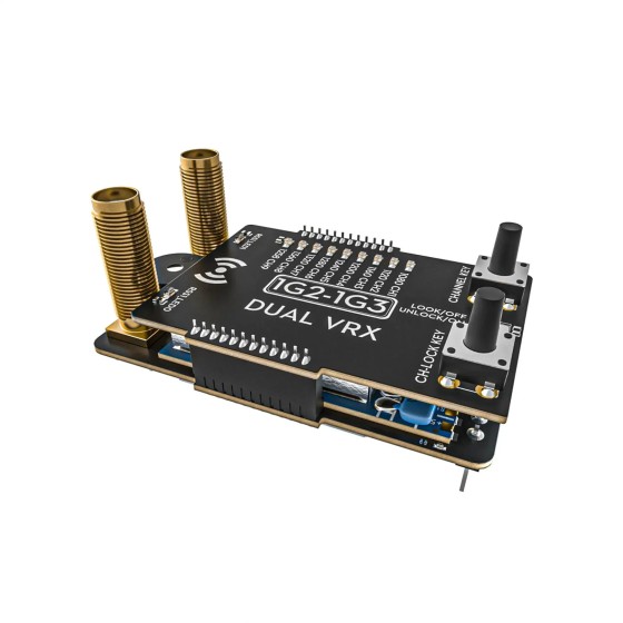 Flywoo 1G2-1G3 Dual VRX Analog 9CH Glasses Receiver Module Wide Receiving Frequency Range RC FPV Racing Drone Aircraft Camera